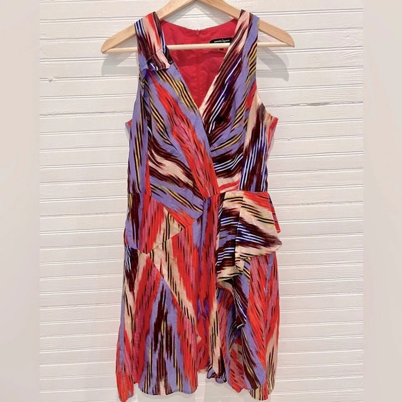 Nanette Lepore Dresses & Skirts - Nanette Lepore Go Getter Sleeveless V Neck Silk Dress Short Multicolor Size 4